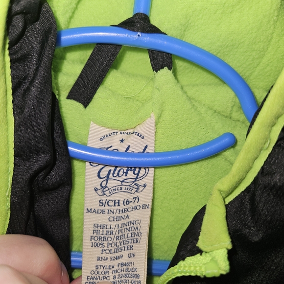 Kids Black and Green Puffer Jacket - Picture 2 of 2